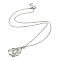Tarnish Resistant 304 Stainless Steel Macrame Pouch Braided Gemstone Holder, Adjustable Pendant Necklace Making, with Curb Chains & Lobster Claw Clasp, Stainless Steel Color, 23-3/4 inch(60.5cm)