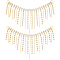 2Pcs Alloy & Glass Rhinestones Tassel Shoe Decoration Chain, Golden, 63x125x3mm, Hole: 7.5x3.5mm