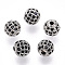 Rack Plating Brass Cubic Zirconia Beads, Long-Lasting Plated, Cadmium Free & Lead Free, Round, Platinum, 8x7mm, Hole: 2mm