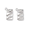 Brass Micro Pave Clear Cubic Zirconia Charms, Rectangle Charms, Cadmium Free & Nickel Free & Lead Free, Real Platinum Plated, 13.5x9x3mm, Hole: 1.2mm