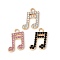 Alloy Rhinestone Pendants, Rack Plating, Cadmium Free & Nickel Free & Lead Free, Musical Note, Golden, Mixed Color, 16.5x11.5x2mm, Hole: 1.8mm