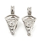 Rack Plating Brass Cage Pendants, Long-Lasting Plated, Cadmium Free & Lead Free, Triangle Charms, Platinum, 28.5x14x8mm, Hole: 6.5x4.5mm, Inner Measure: 16.5x4mm