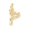 Brass Pendants, Cadmium Free & Lead Free, with Jump Ring, Golden, Letter Charms, Letter P, 12x7x2mm, Hole: 3mm