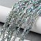 Electroplate Glass Beads Strands, Full Plated, Faceted, Bicone, Teal, 3.5~3.8x3mm, Hole: 1mm, about 107~110pcs/strand, 32.5~34cm