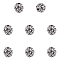 8Pcs Retro Rondelle Skull 316 Stainless Steel Beads, Antique Silver, 10x10mm, Hole: 2.5mm