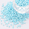 8/0 Opaque Glass Seed Beads, Round Hole, Frosted Colours, Round, Light Sky Blue, 3~4x2~3mm, Hole: 0.8mm, about 333pcs/10g