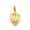 Heart 304 Stainless Steel Pendant Decorations, Ion Plating(IP), with Lobster Claw Clasp, Real 14K Gold Plated, 18x14x5.5mm