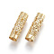 Ion Plating(IP) 304 Stainless Steel Beads, Tube, Hollow, Golden, 12x4mm, Hole: 3.5mm