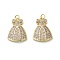 Brass Micro Pave Cubic Zirconia Pendants, Real 18K Gold Plated, with Jump Ring, Clothes, 21.5x16.5x3.5mm, Hole: 3.2mm