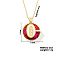 Luxury Fashionable American and European Style Brass Glass Virgin Mary Pendant Necklaces for Women, Red, 15.75 inch(400mm)