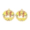 Rack Plating Alloy Pendants, with Enamel, Cadmium Free & Nickel Free & Lead Free, Golden, Flower Charm, Yellow, 30x28x1.3mm, Hole: 1.8mm