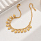 Brass Heart Charm Bracelets, Rolo Chain Bracelets for Women, Golden, Inner Diameter: 6-1/4 inch(16cm)