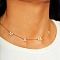 Stylish 925 Silver Clear Cubic Zirconia MAMA Letter Link Chain Necklaces for Mother's Day Gift, Golden, 15.75 inch(40cm)
