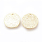 Brass Charms, Nickel Free, Real 18K Gold Plated, Flat Round, Golden, 12x1mm, Hole: 1mm