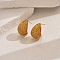 201 Stainless Steel Teardrop Glass Material High-end Minimalist Stud Earrings, Golden, Gold, 20x15mm