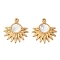 304 Stainless Steel Natural White Shell Pendants, Sun Charms, Ion Plating(IP), Real 18K Gold Plated, 23.5x22x2mm, Hole: 1.2mm
