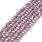 Electroplate Glass Beads Strands, Opaque Solid Color, AB Color Plated, Faceted, Rondelle, Medium Purple, 2.3~2.7x2mm, Hole: 0.4mm, about 144~150pcs/strand, 28~29cm