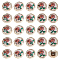 Resin Shank Buttons, with ABS Plastic Findings, 1-Hole, Flat Round with Rose, White, 12.5x9mm, Hole: 3x3.5mm, 100pcs/box