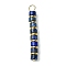 Natural Lapis Lazuli & Electroplated Synthetic Non-magnetic Hematite Heishi Beaded Pendants, Disc Beaded Charms with 304 Stainless Steel Loops, Golden, 32.5x4x4mm, Hole: 3mm