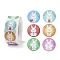 Easter Theme Self Adhesive Paper Sticker Rolls, with Rabbit Pattern, Round Sticker Labels, Gift Tag Stickers, Mixed Color, 25x0.1mm, about 500pcs/roll