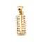 Rack Plating Brass Micro Pave Cubic Zirconia Pendants, Long-Lasting Plated, Lead Free & Cadmium Free,Real 18K Gold Plated, Letter Charms, Letter I, 15x6x2mm Hole: 5x3mm