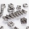 Brass Rhinestone Spacer Beads, Grade A, Nickel Free, Gunmetal, Square, Crystal, 6x6x3mm, Hole: 1mm