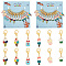 Alloy Enamel Pendant Locking Stitch Markers, Zinc Alloy Lobster Claw Clasps & Brass Wine Glass Charm Rings Stitch Marker, Ice-lolly/Baby Milk Bottle/Cupcake, Mixed Color, 3.3~4.2cm, 6 style, 2pcs/style, 12pcs/set