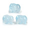 Spray Painted Glass Beads, Elephant, Light Cyan, 11x14x9.5mm, Hole: 1.2mm