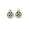Brass Micro Pave Cubic Zirconia Charms, Flat Round, Real 18K Gold Plated, 8.5x6.5x2mm, Hole: 1.2mm