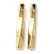 304 Stainless Steel Pendants, Twist Rectangle Charm, Ion Plating(IP), Real 18K Gold Plated, 40x5x5mm, Hole: 4x3mm