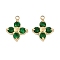 304 Stainless Steel Micro Pave Cubic Zirconia Pendants, Ion Plating(IP), Flower Charms, Real 18K Gold Plated, 11.5x9.5x2.5mm, Hole: 1.2mm