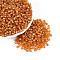 Picasso Baking Paint Glass Seed Beads, Bicone, Dark Orange, 4~4.5x3.5~4mm, Hole: 0.9~1.2mm, about 6165pcs/pound