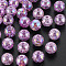 Transparent Crackle Acrylic Beads, AB Color Plated, Round, Violet, 8x7mm, Hole: 1.8mm, about 1745pcs/500g