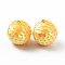 Sparkly Paillette Plastic Pendant Decorations, AB Color Plated, Ball Shape, Gold, 30x29mm, Hole: 2mm