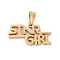PVD Vacuum Plating 304 Stainless Steel Charms, Laser Cut, Word STNRGIRL Charms, Golden, 10.5x19.5x1.5mm, Hole: 3x5mm