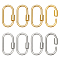 8Pcs 2 Colors Brass Screw Carabiner Lock Charms, for Necklaces Making, Oval, Platinum & Golden, 25.5x14x2mm, Screw: 6.5x4.5mm, 4pcs/color