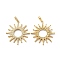Rack Plating Eco-Friendly Brass Micro Pave Cubic Zirconia Pendants, Long-Lasting Plated, Lead Free & Cadmium Free, Sun Charm, Real 18K Gold Plated, 37x35x3mm, Hole: 6x3mm