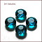 Imitation Austrian Crystal Beads, Grade AAA, K9 Glass, Faceted, Flat Round, Dark Cyan, 8x4mm, Hole: 0.9~1mm