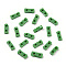 2-Hole Baking Paint Glass Seed Beads, Rectangle, Green, 4.5~5x2x1~1.5mm, Hole: 0.5~0.8mm