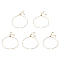 Brass Bar Link Chain Bracelet Making, with 304 Stainless Steel Charms, Star/Cross/Heart, Fit for Connector Charms, Golden, 9-5/8 inch(24.5cm), Hole: 3.5mm