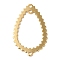 Brass Chandelier Component Links, Lace Edged Teardrop, 3-Hole, Real 24K Gold Plated, 25.5x16x0.9mm, Hole: 1.4mm