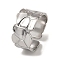 Non-Tarnish 304 Stainless Steel Open Cuff Rings, Polygon, Stainless Steel Color, US Size 7 1/4(17.5mm)