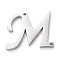 Tarnish Resistant 304 Stainless Steel Links Connectors, Initial Letter, Letter.M, M: 15x18.5x1.5mm, Hole: 1mm