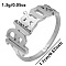 Non-Tarnish Adjustable Stainless Steel Constellations Cuff Ring for Couples, Simple and Personalized Design, Stainless Steel Color, Pisces, Inner Diameter: 17mm