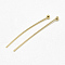 Brass Ball Head Pins, Cadmium Free & Nickel Free & Lead Free, Real 18K Gold Plated, 30x0.6mm, 23 Gauge, Head: 2mm