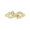 Brass Clear Cubic Zirconia Heart Infinity Connector Charms, Lead Free & Cadmium Free, Long-Lasting Plated, Rack Plating, Real 18K Gold Plated, 25.5x10x3mm, Hole: 1.4mm