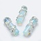 Opalite Pendants, with Brass Findings, Column with Dragon, Platinum, 40.5~41.5x14x15mm, Hole: 3.5x5mm