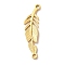 Ion Plating(IP) 304 Stainless Steel Connector Charms, Leaf, Real 18K Gold Plated, 35x9.5x1.5mm, Hole: 1.9mm