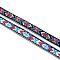 Ethnic Style Jacquard Polyester Ribbons, Garment Accessories, Mixed Patterns, Colorful, 3/4 inch(20mm), about 54.68 Yards(50m)/Roll