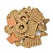 Resin Pendants, Imitation Woven Rattan Pattern, Mixed Shapes, Camel, 24~56x22~57x3.5~6mm, Hole: 1.8~3mm